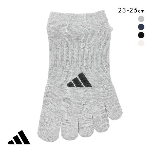 アディダス 足底滑り止め付き 5本指 スニーカー丈 ソックス レディース adidas 23-25cm