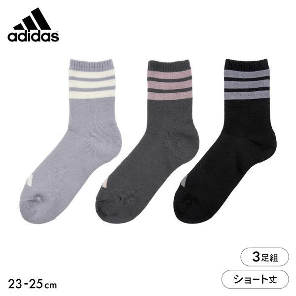 アディダス 厚地パイル ショート丈ソックス レディース 3足組 adidas