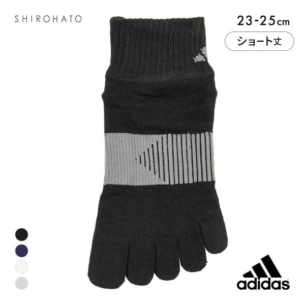 アディダス 滑り止め付き 5本指 ショート丈 ソックス レディース 靴下 23-25cm adidas