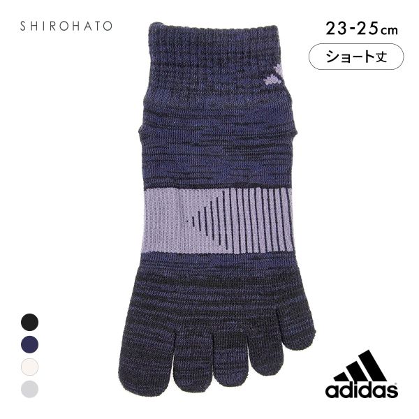 アディダス 滑り止め付き 5本指 ショート丈 ソックス レディース 靴下 23-25cm adidas
