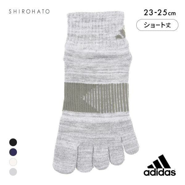 アディダス 滑り止め付き 5本指 ショート丈 ソックス レディース 靴下 23-25cm adidas