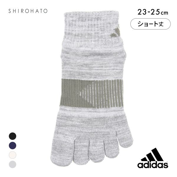 アディダス 滑り止め付き 5本指 ショート丈 ソックス レディース 靴下 23-25cm adidas