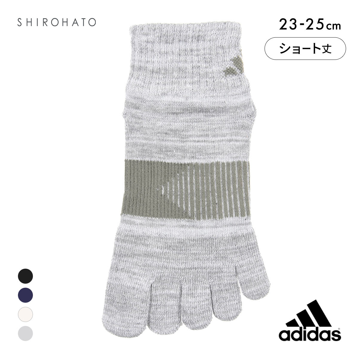 アディダス 滑り止め付き 5本指 ショート丈 ソックス レディース 靴下 23-25cm adidas(GY-グレー-23-25cm)