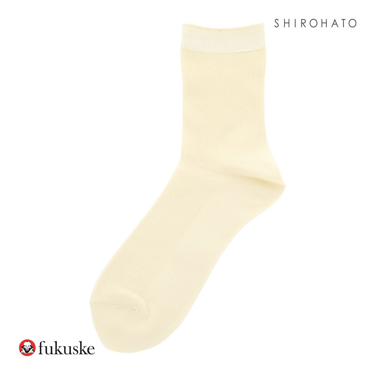 福助 fukuske ドット福助 .fukuske ソフトナイロン リブ クルー丈 ソックス レディース 無地 靴下 22.5-24.5cm(BE-ベージュ-22.5-24.5cm)