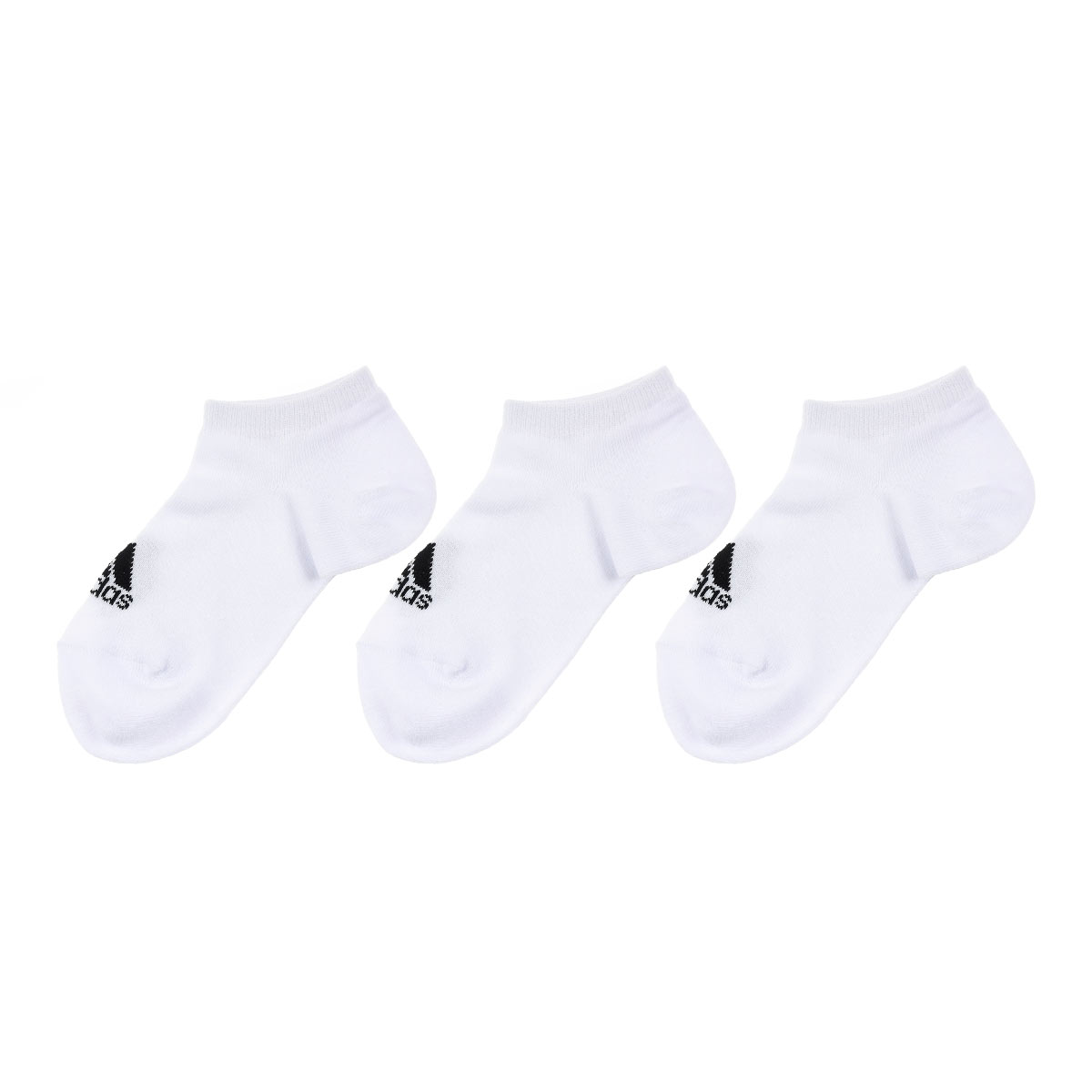 アディダス adidas スニーカー丈ソックス 三足組 レディース ワンポイント 消臭 定番 ベーシック 23-25cm(WH-ホワイト-23-25cm)
