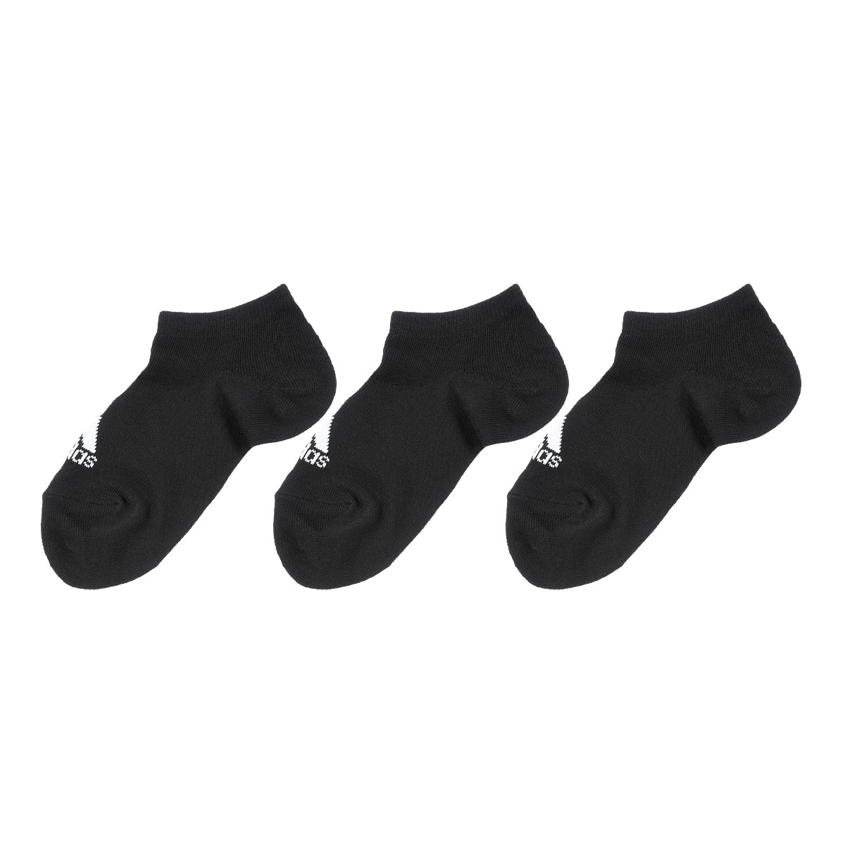 アディダス adidas スニーカー丈ソックス 三足組 レディース ワンポイント 消臭 定番 ベーシック 23-25cm(BK-ブラック-23-25cm)