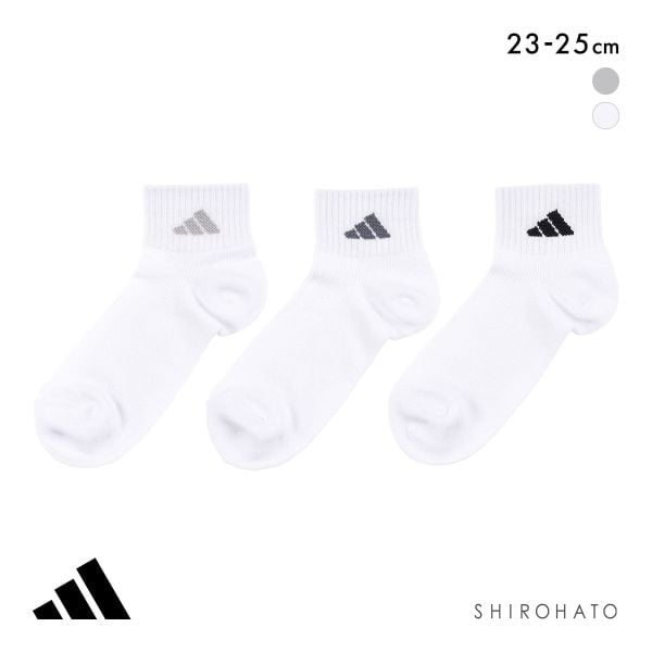 アディダス 甲メッシュ ショート丈 ソックス 3足セット レディース 靴下 adidas 消臭 破れにくい 23-25cm