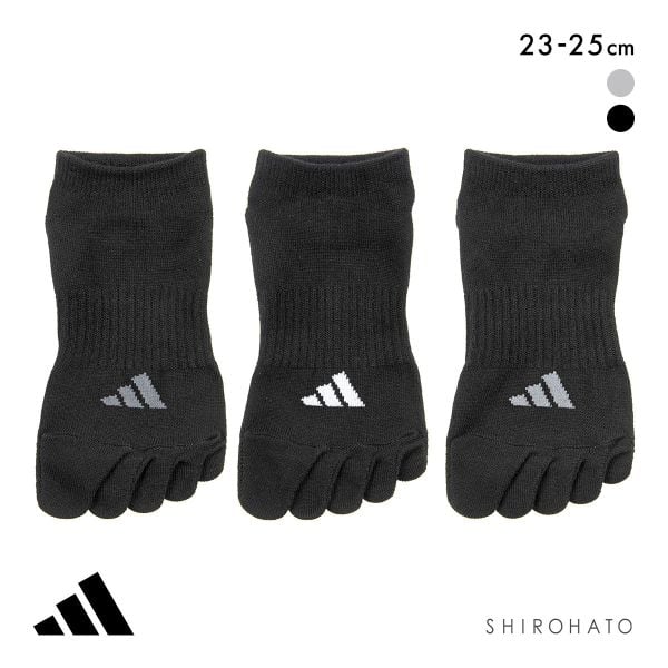 アディダス ベーシック 5本指 スニーカー丈 ソックス 3足セット レディース 靴下 adidas 破れにくい 23-25cm