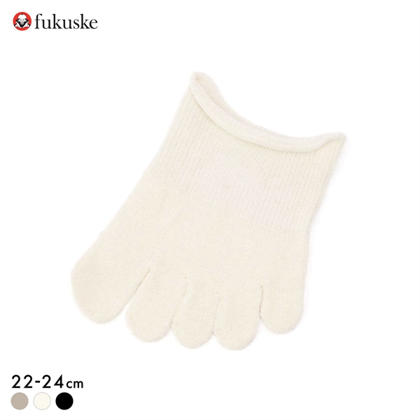 福助 シルク つま先5本指 ソックス レディース fukuske 天然素材 絹混