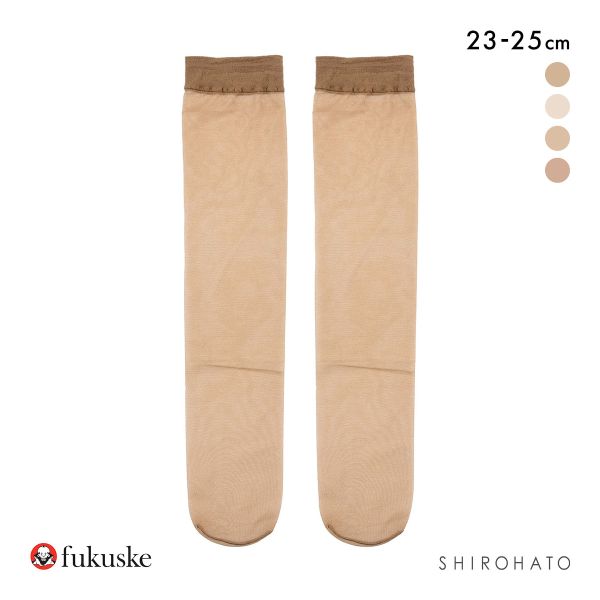 福助 夏に雪が降る シルキーサポート サマー ショートストッキング 4足組 レディース ひざ下ストッキング fukuske