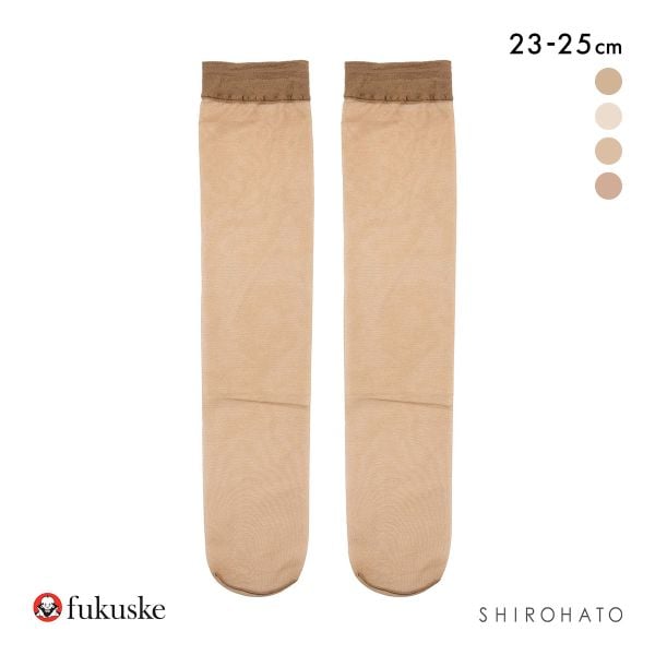 福助 夏に雪が降る シルキーサポート サマー ショートストッキング 4足組 レディース ひざ下ストッキング fukuske