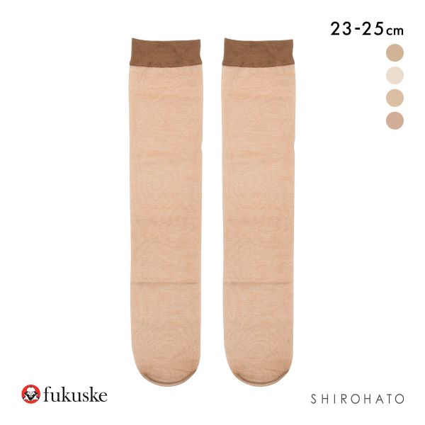 福助 夏に雪が降る シルキーサポート サマー ショートストッキング 4足組 レディース ひざ下ストッキング fukuske