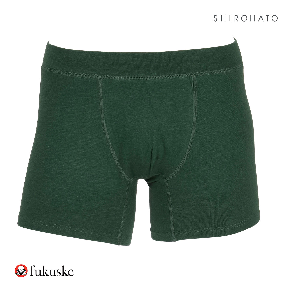 福助 fukuske 出雲ソフト IZUMO SOFT 綿混 ボクサーブリーフ メンズ ボトムス インナー 前とじ(GR-グリーン-M)