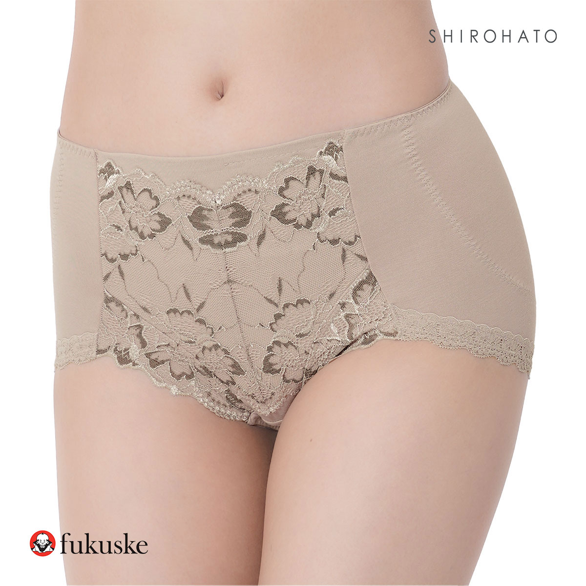 福助 fukuske 満足 お腹・ヒップ引き上げ スタンダードショーツ レディース やや深履きタイプ ヒップアップ 37-3172 単品(BE-ベージュ-M)