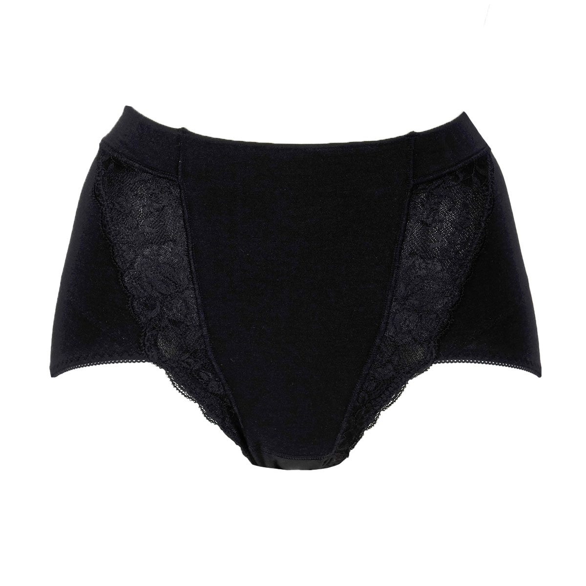 福助 Fukuske 満足 骨盤サポート スタンダード ショーツ 綿混 ショーツガードル 補正下着 単品(BK-ブラック-M)