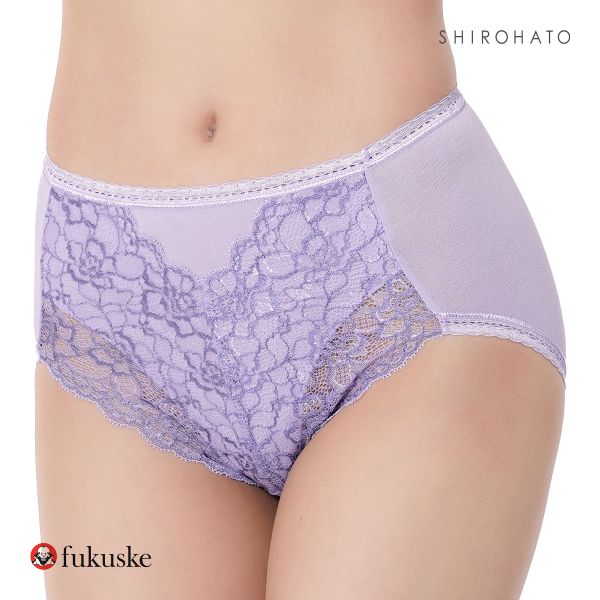 福助 Fukuske 満足 ヒップを包み込む フロントレース ショーツ スタンダード レディース 単品