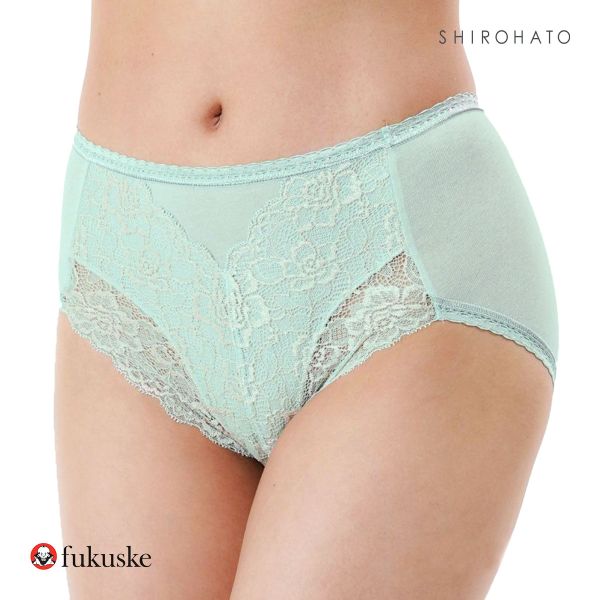 福助 Fukuske 満足 ヒップを包み込む フロントレース ショーツ スタンダード レディース 単品