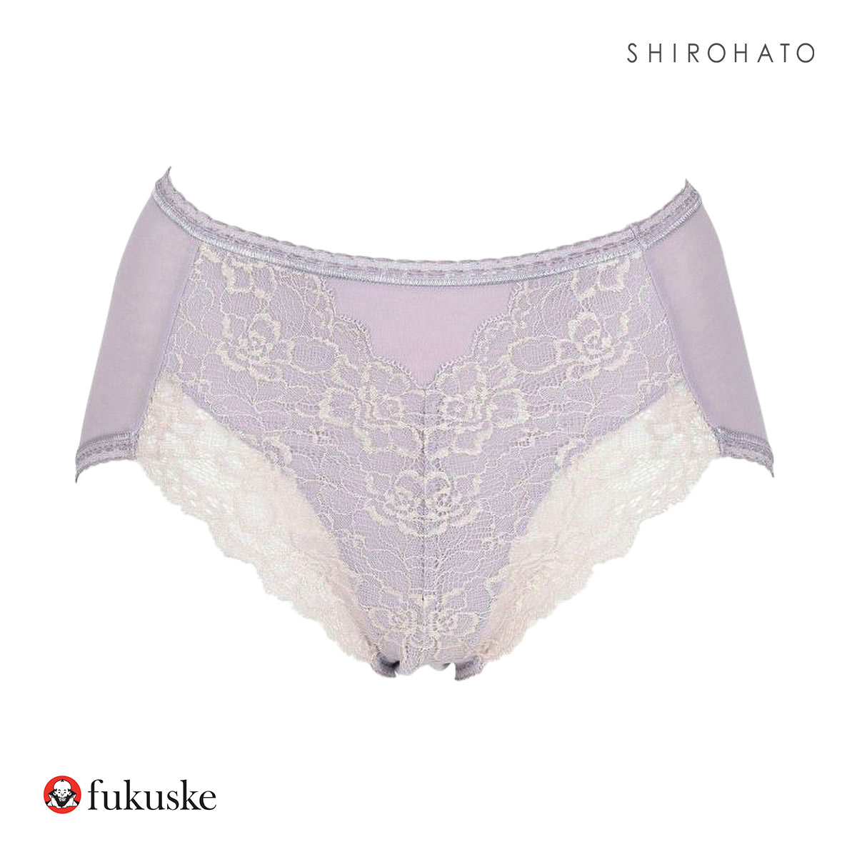 福助 Fukuske 満足 ヒップを包み込む フロントレース ショーツ スタンダード レディース 単品(LV-ラベンダー-M)