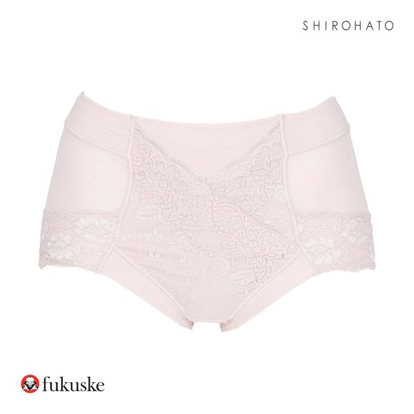 福助 Fukuske 集中美腹メイク ショーツ やや深ばき フロントレース スタンダード レディース 単品