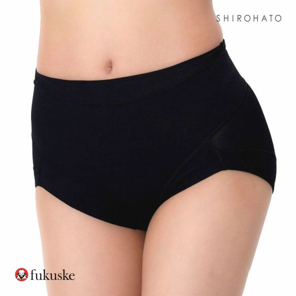 福助 fukuske 満足 お腹リフトアップ ショーツ やや深ばき レディース ノンレース 綿混 補正 抗菌防臭 ML