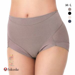 福助 fukuske 満足 お腹リフトアップ ショーツ やや深ばき レディース ノンレース 綿混 補正 抗菌防臭 ML