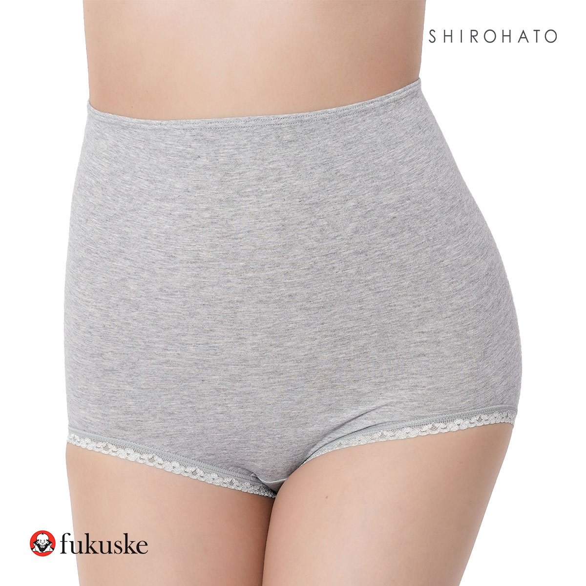 福助 Fukuske 美温活 はらまき心地 はらまき付きパンツ ショーツ スタンダード レディース 単品(HGY-杢グレー-M-L)