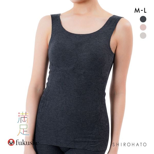 福助 Fukuske 美温活 おふとん心地 シームレス カップ付きタンクトップ レディース インナー 起毛 あったか