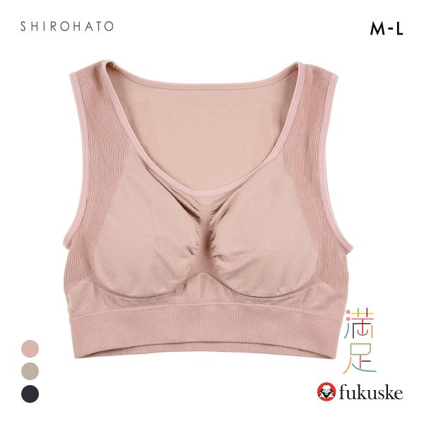 福助 満足 美温活 美姿勢サポート ハーフトップ レディース カップ付き ブラジャー fukuske