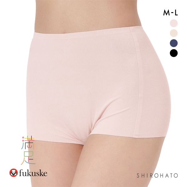 福助 満足 美涼活 1分丈 ショーツ レディース ボクサーショーツ 接触冷感 綿混 fukuske