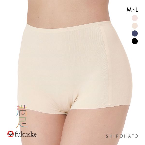 福助 満足 美涼活 1分丈 ショーツ レディース ボクサーショーツ 接触冷感 綿混 fukuske