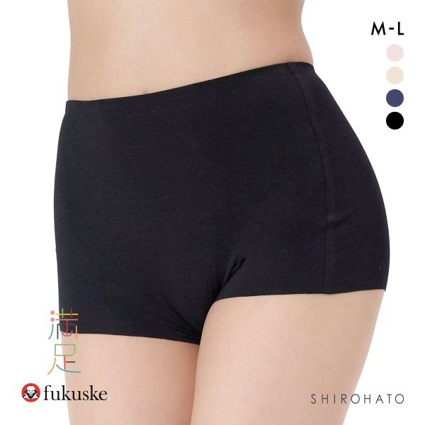 福助 満足 美涼活 1分丈 ショーツ レディース ボクサーショーツ 接触冷感 綿混 fukuske