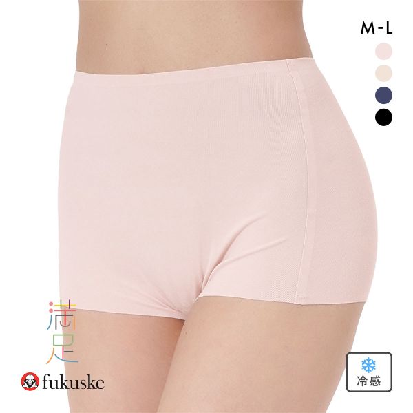 福助 満足 美涼活 1分丈 ショーツ レディース ボクサーショーツ 接触冷感 綿混 fukuske