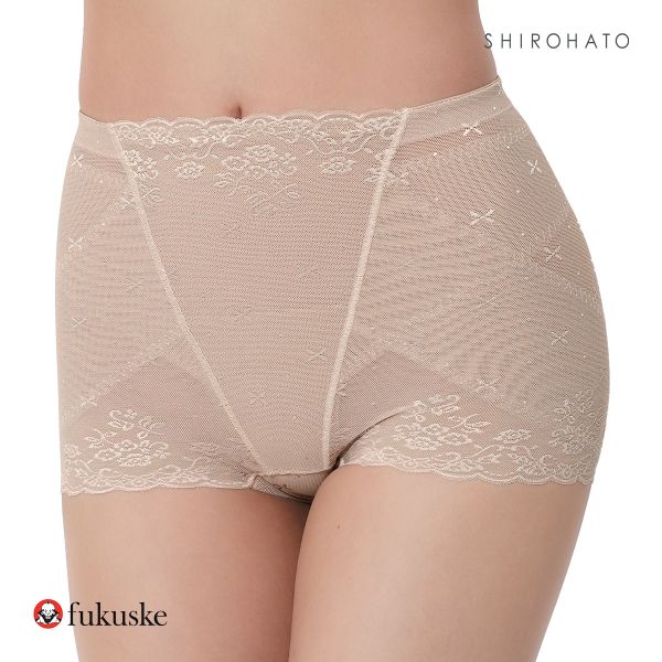 福助 fukuske 満足 メリハリサポート 骨盤ベルト ボクサータイプ ショーツ レディース 補正 ショートガードル 補正下着 単品