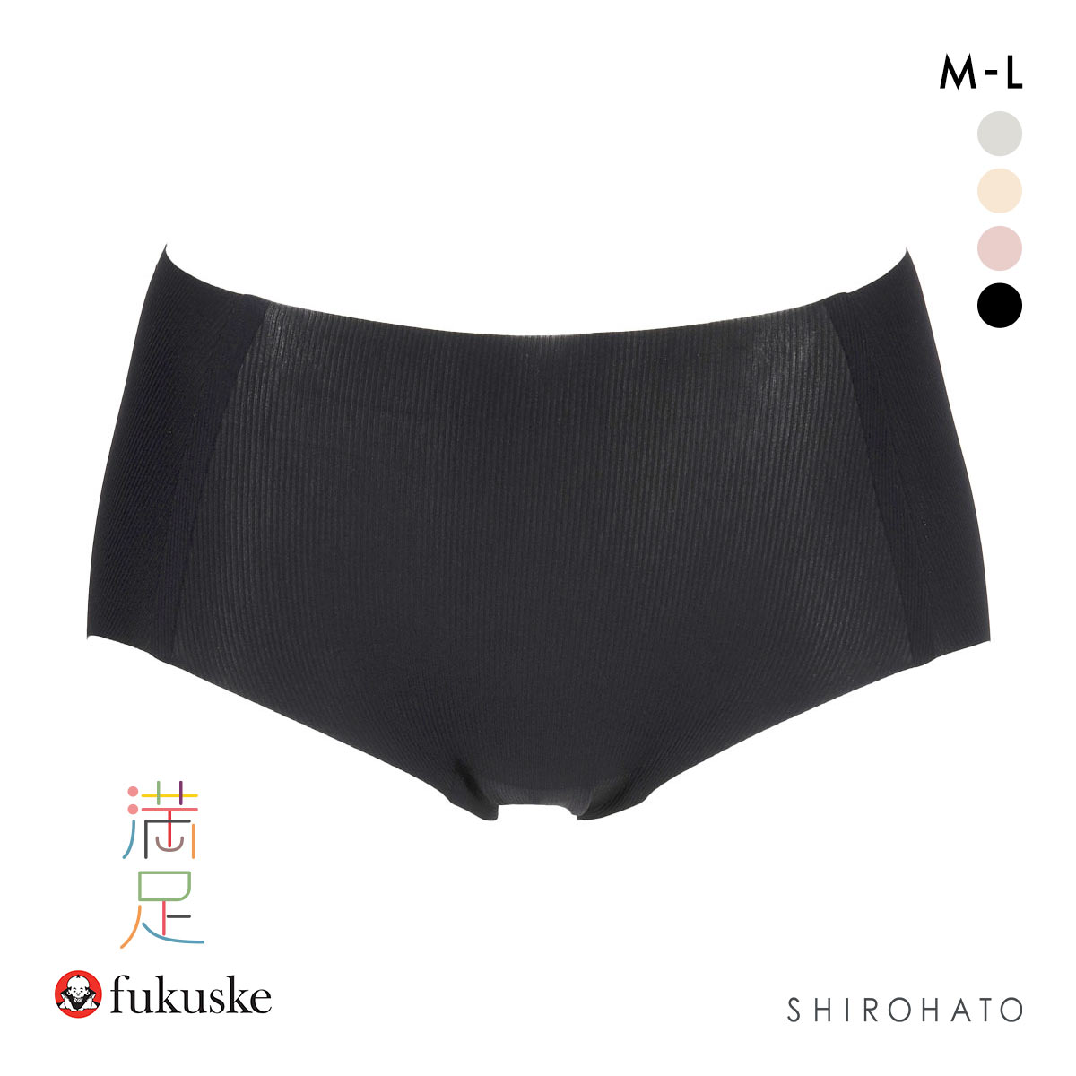 福助 満足Styling すうっとAirな涼感タッチ シームレス スタンダード ショーツ レディース fukuske(BK-ブラック-M)
