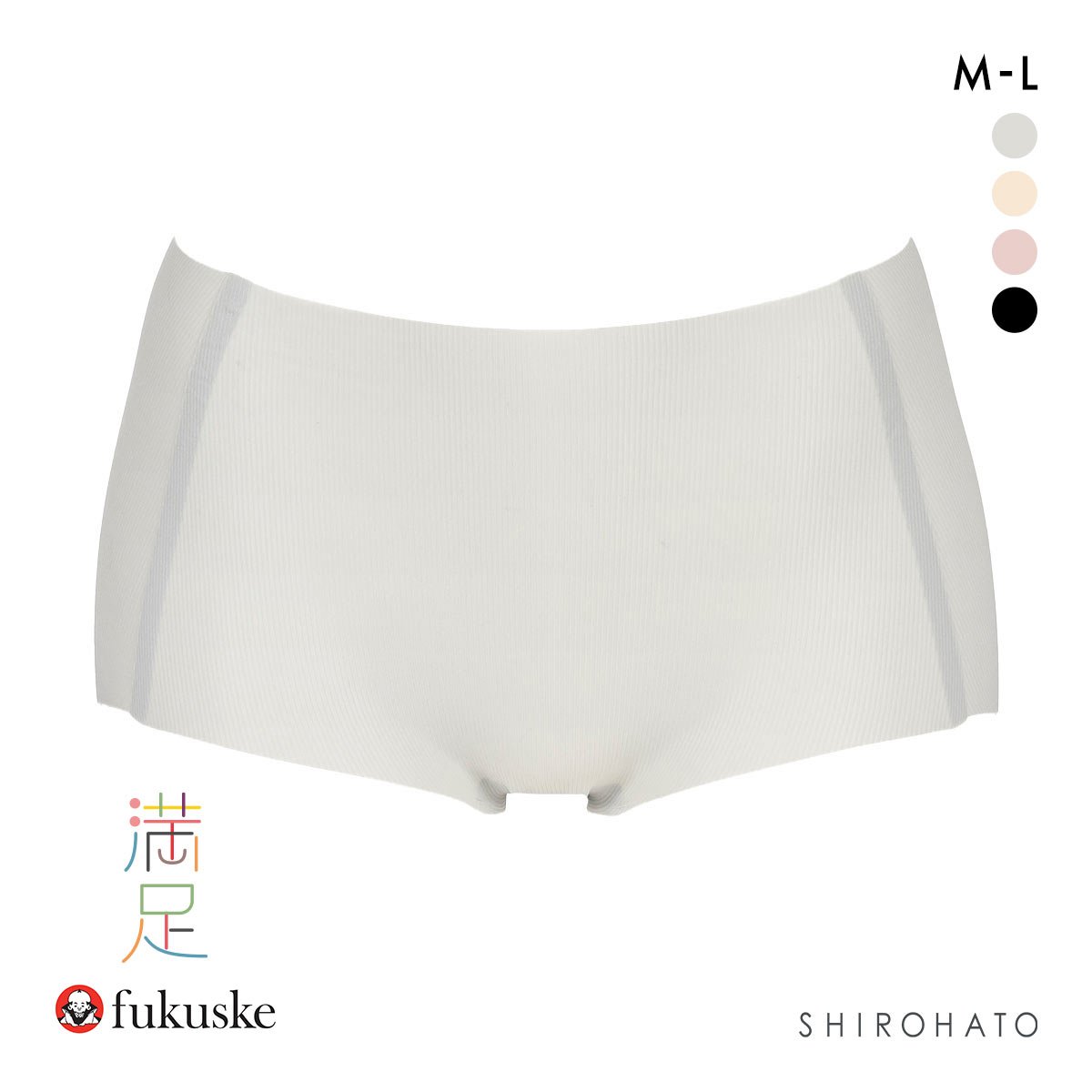 福助 満足Styling すうっとAirな涼感タッチ シームレス 1分丈 ボクサー ショーツ レディース fukuske(LGY-薄グレー-M)