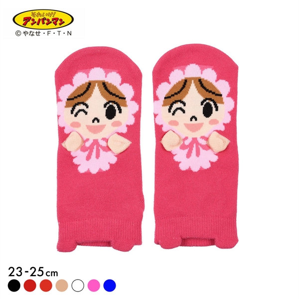 福助 Fukuske レディス アンパンマン パペット スニーカー丈 くるぶし丈 ソックス 靴下 23-25cm