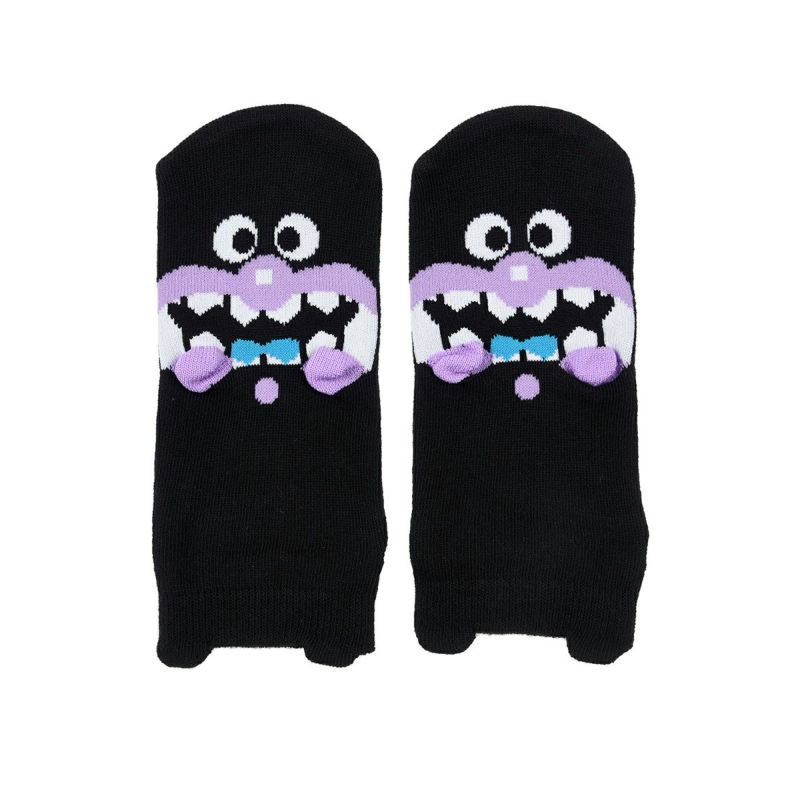 福助 Fukuske レディス アンパンマン パペット スニーカー丈 くるぶし丈 ソックス 靴下 23-25cm(BK-ブラック-23-25cm)