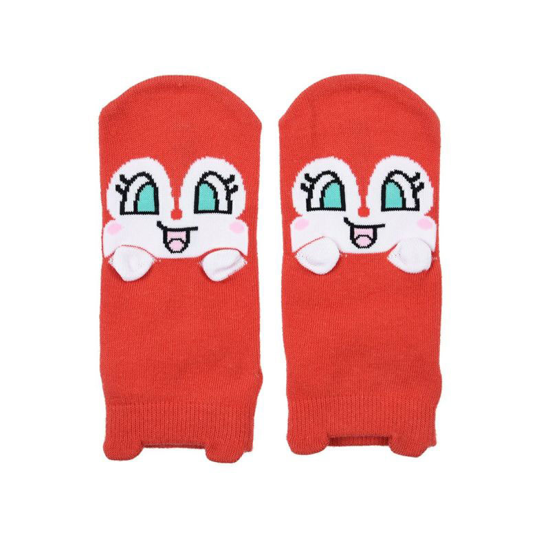 福助 Fukuske レディス アンパンマン パペット スニーカー丈 くるぶし丈 ソックス 靴下 23-25cm(RE2-レッド2-23-25cm)