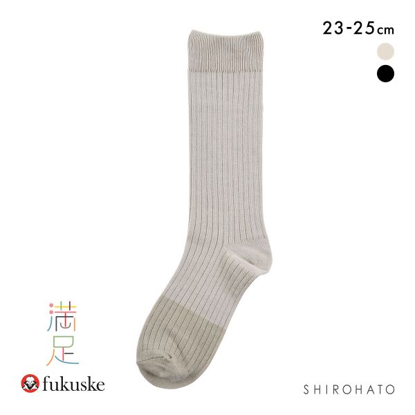 福助 満足 美温活 つま先ウール クルー丈 ソックス レディース 靴下 fukuske