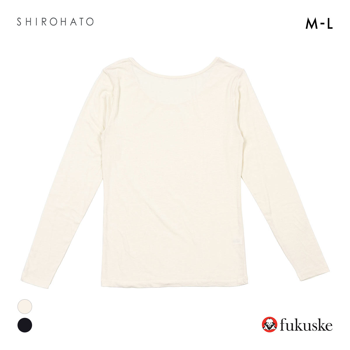 福助 ステキシアー バレエネック 2WAY 長袖シャツ レディース インナー fukuske(KN-キナリ-M)