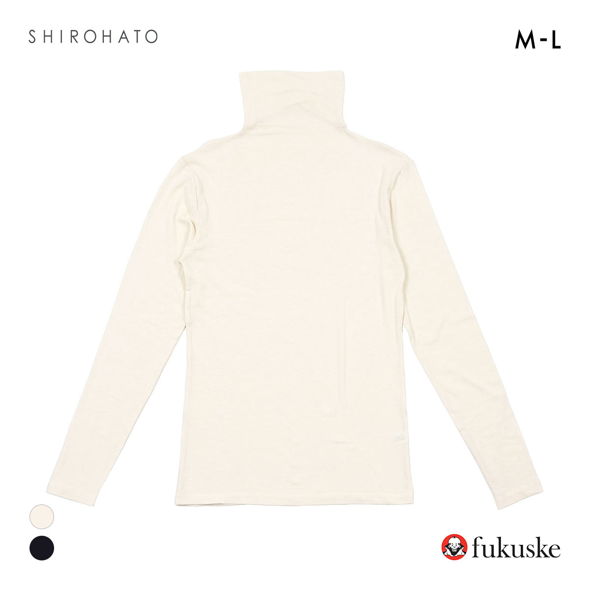 福助 ステキシアー タートルネック 長袖シャツ レディース インナー fukuske(KN-キナリ-M)