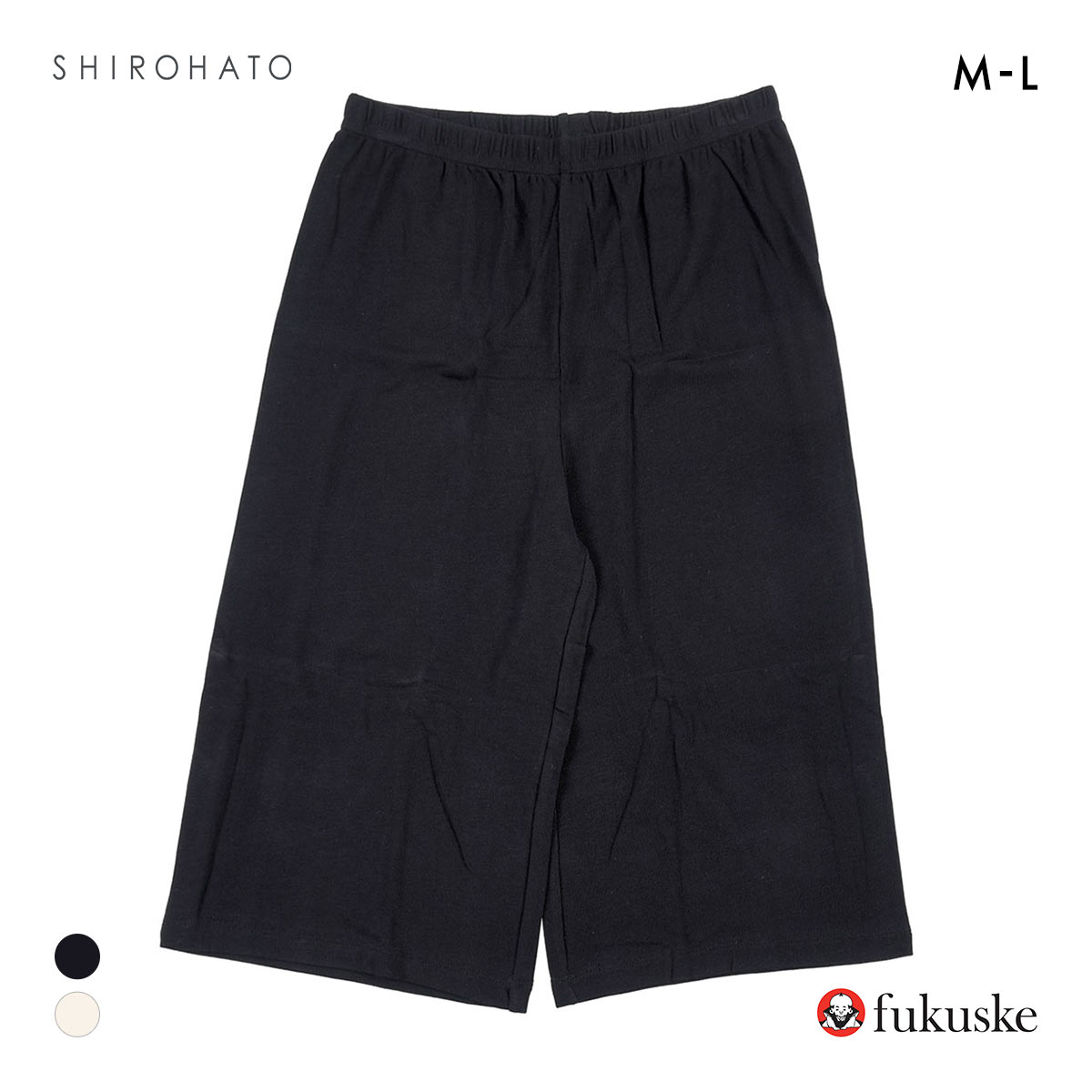 福助 ステキシアー 6分丈ボトム レディース インナー fukuske(BK-ブラック-M)