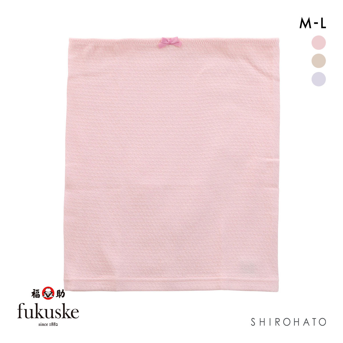 福助 Fukuske 袋編み はらまき 薄手 オールシーズン用 日本製(PI-ピンク-M-L)