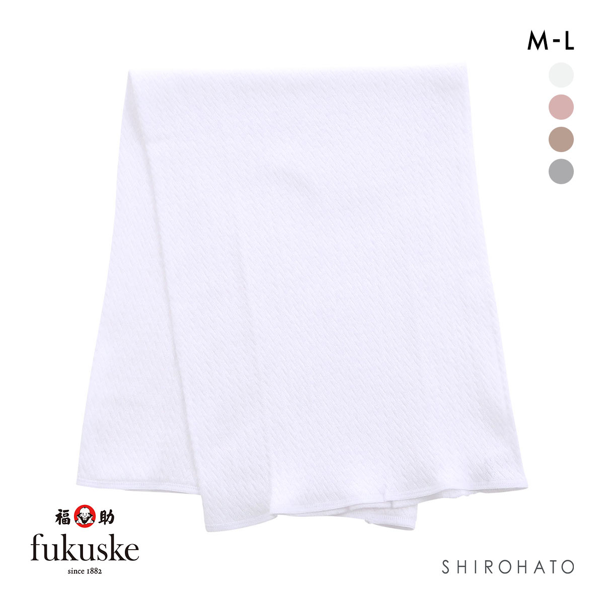 福助 Fukuske 綿混 薄手はらまき 男女兼用 日本製(WH-ホワイト-M)