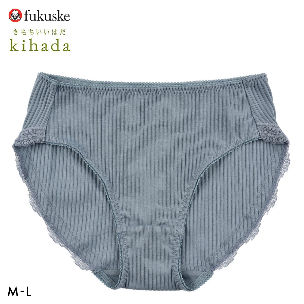 福助 kihada コットン100％ スタンダード ショーツ レディース fukuske キハダ(BGY-ブルーグレー-M)
