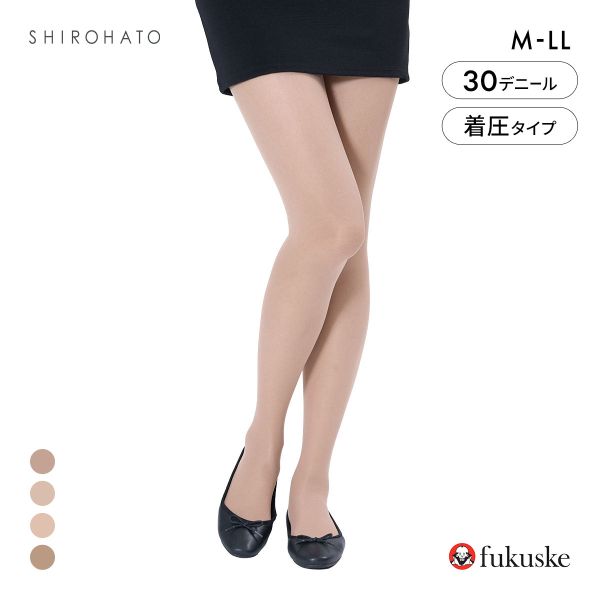 福助 血色感タイツ 30デニール シアータイプ レディース 着圧 CICA加工 fukuske