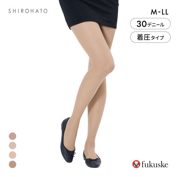 福助 血色感タイツ 30デニール シアータイプ レディース 着圧 CICA加工 fukuske
