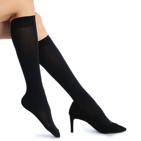 福助 Fukuske 満足 80デニール ひざ下 タイツ 日本製 しっとりダブル保湿
