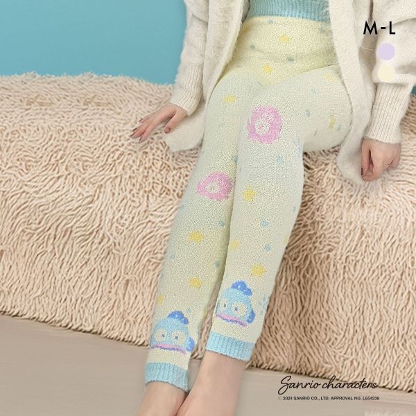 サンリオキャラクターズ モコモコパンツ もこぱん レディース レギンス ルームウェア モコパン 福助 fukuske