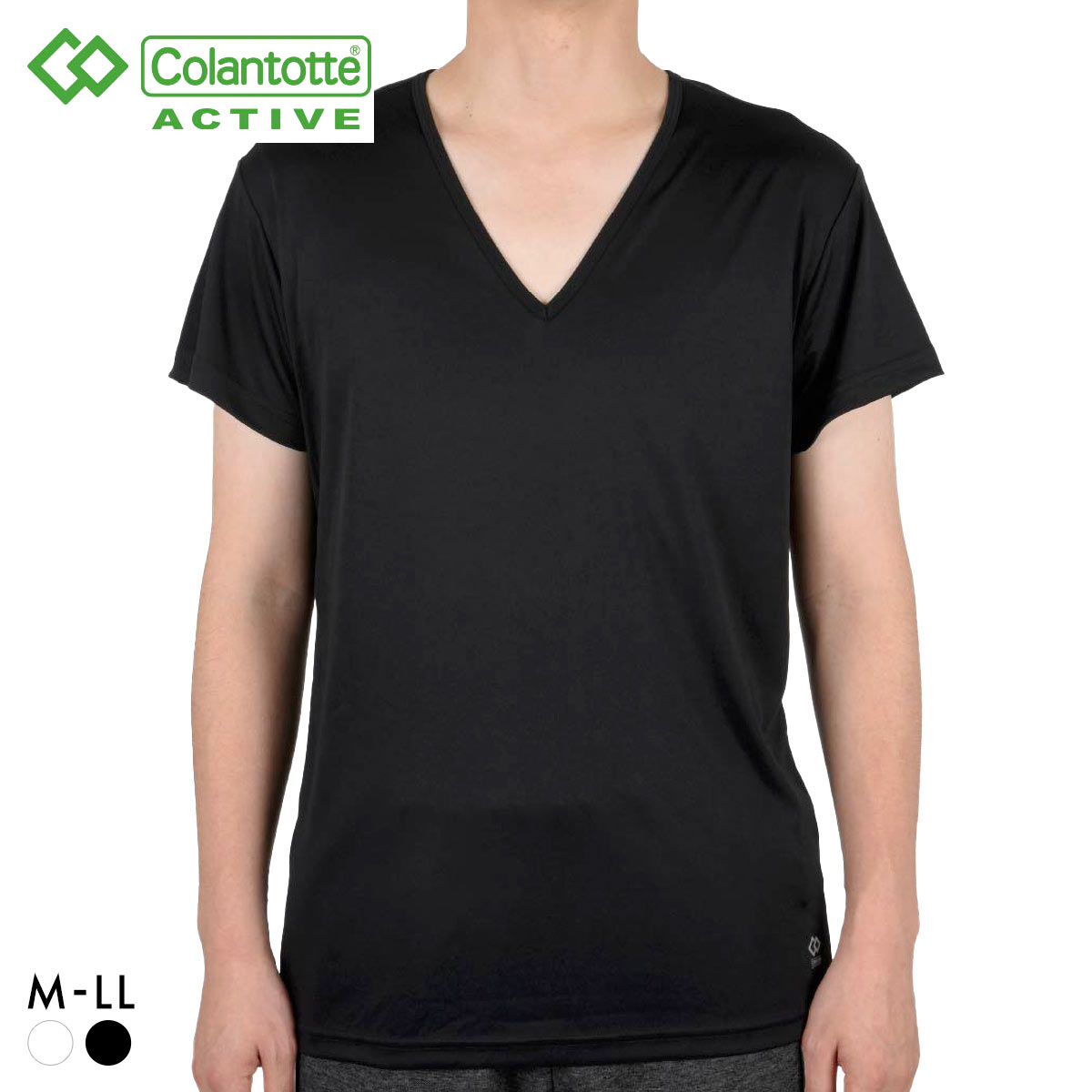 コラントッテ アクティブ Vネック 半袖シャツ メンズ テラックス 血行促進 リラックス Colantotte Active 大きいサイズ(BK-ブラック-M)